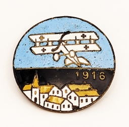 Wonderful WWI Austrian Aviation Enameled 1916 Patriotic Badge/Pin