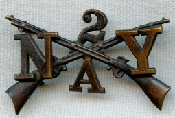 2nd New York Infantry Regiment Co. A Collar Insignia