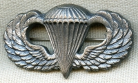 Rare WWII US Army Paratrooper Badge by Norsid Extremely Rare with NO Die Flaws / Stress Cracks!