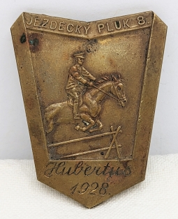 Ext Rare 1928 Czech 8th Cavalry Regiment Badge Jezdecky Pluk 8