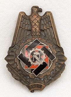 Beautiful ca 1935 Bronze Class TENO Ehrenzeichen 1922 Honor Badge by Karl Hensler #2128