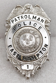 1960s East Hampton CT Policeman Hat & Jacket Badge #1 Set