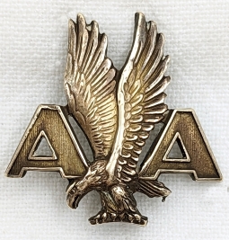 Salty ca 1940 American Airlines Pilot Hat Badge GF on Sterling by Balfour