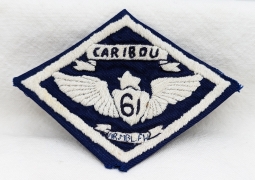 Early 1960s US Army 61st Aviation Co Air Mobile CARIBOU Pocket Patch In-Country Hand Made