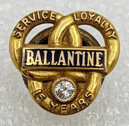 1950s 10K Gold Ballantine Beer 15 Years Service Pin