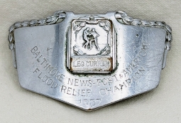 1937 Baltimore News-Post & American Flood Relief Boxing Champion Buckle Awarded to Baltimore Fireman