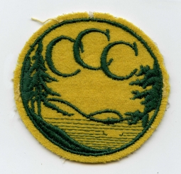 Nice Late 1930s CCC Civilian Conservation Corps Shoulder Patch Removed from Uniform