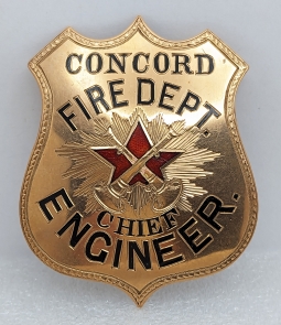 Incredible Ensemble Gold & Silver Fire Badges ca 1850s - 1890s from Concord NH the State Capital