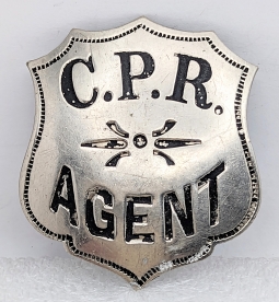 1910s-1920s Canadian Pacific Railway Agent Badge