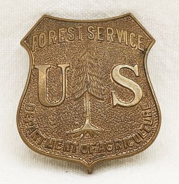 1920s - 1930s US Dept of Agriculture Forest Service Ranger Badge in Excellent Condition