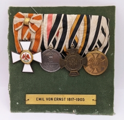 Wonderful 2nd 1/2 19th c Prussian Non-Combatant Medal Bar of Famous German Artist Emil von Ernst