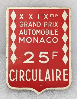 Scarce 1971 29th Grand Prix Formula 1 Auto Race Monaco Event Pass Circulaire