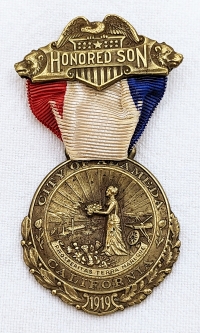 Scarce Alameda California #'d WWI Service Medal with Original Ribbon
