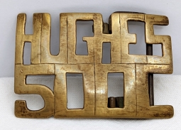 Cool Early 1980s Hughes Aircraft 500C Helicopter In-Shop Made Brass Belt Buckle