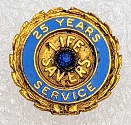 Ext Rare Late 1930s Life Savers Candy Co 25 Year Service Pin by Whitehead & Hoag