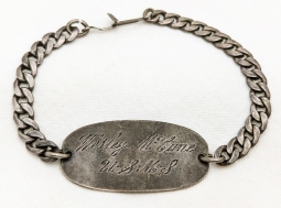 Historic WWII US Maritime Service Sterling ID Bracelet of Famed Liberal Journalist Wesley McCune