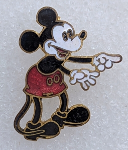 Classic 1930s Enameled Brass Mickey Mouse Pin Copyright WD
