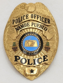 Beautiful 1990s-2000s Nambe Pueblo NM Police Officer Badge by April