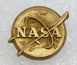 Ca 1960 NASA 1 Year Service Pin in Gold Fill on Brass