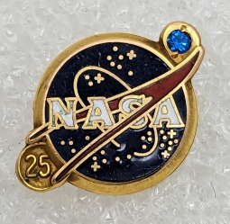 Early 1980s NASA 25 Years Service Pin in 10K Gold