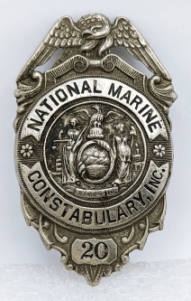 Great Old 1900s-1910s National Marine Constabulary Badge #20 by HM Allen
