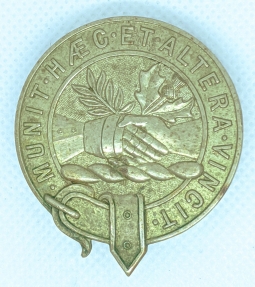Unusual Ca 1920's Nova Scotia Seal Badge in Nickel w/Horizontal Pin. Military Police?