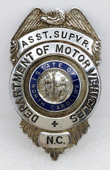 Late 1940s NC Dept of Motor Vehicles Assistant Supervisor Coat & Hat Badge 3 assorted Vintage Patch