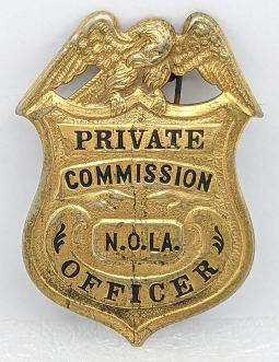 1900s-1910s New Orleans LA Private Commission Officer Badge Guard/Special Police