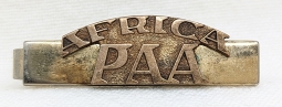 Unique Early WWII PAA Africa (PAA Ferries) Crew Tie Bar Made from Shoulder Strap Badge