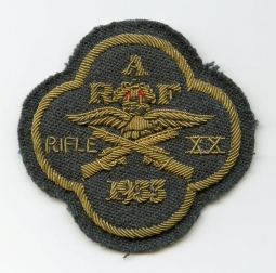 Beautiful 1933 RAF Royal Air Force Shooting Club Bullion Award Patch