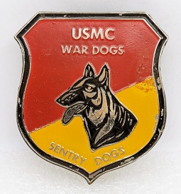 Rare Vietnam War USMC War Dog Sentry Dogs "Beer Can" Beret or Pocket Badge