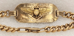 Beautiful WWII US Navy USNR Pilot ID Bracelet of Albert J. Woodcock
