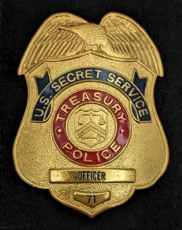 Late 1970s US Secret Service Treasury Police Officer Badge #71