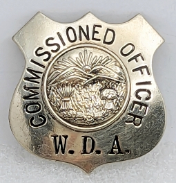 1920s Whitewater "Horse Thief" Detective Association Commissioned Officer Badge From Ohio