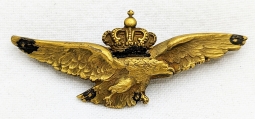 Incredible WWI Italian Pilot Wing in Gilt Bronze Jewelry Modified for USN or USAS Pilot