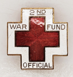 Rare WWI American Red Cross 2nd War Fund Official's Badge