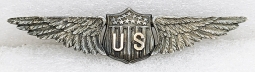 Gorgeous Dreher Made WWI US Air Service Pilot Wing of Lt Asbury W Meadows with Locket Bracelet