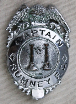 1930's - 40's Rumney, New Hampshire Fire Department Captain Badge