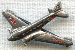 Sterling 1930's - 1940's TWA DC-3 Lapel Pin