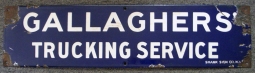 1930s Gallagher Trucking Service Porcelain Enameled Sign by Shank Sign Co. NY