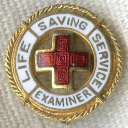 1930's American Red Cross Life Saving Service Examiner Lapel Pin