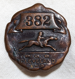Ext Rare ca 1900 US Post Office Department Cleveland Ohio Clerk Badge