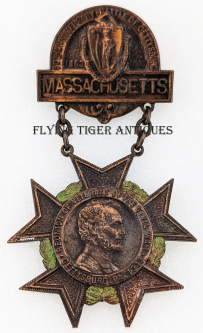 Beautiful 1913 Gettysburg 50th Anniv Massachusetts Veteran Reunion Badge