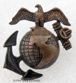Gorgeous 1930s USMC Officer Undress China Marine Droop Wing EGA Fine Bronze Screw back by Meyer