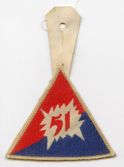 Rare 1960s RVN 51st Infantry Regiment Bevo Weave Patch in Pocket Hanger Excellent Condition