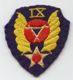 Rare WWII IX 9th Tactical Air Force Patch ENGLISH MADE Used