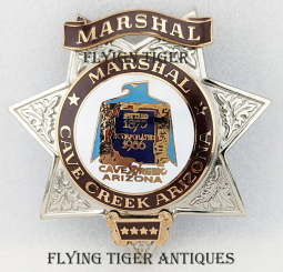 Nice Late 1980s Full Marshal of Cave Creek AZ 7 Point Star Badge by BNB