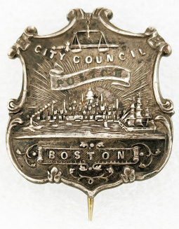 Beautiful 1850s - 1860s Boston MA City Council Police Powers Badge in Coin Silver