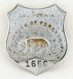 Rare ca 1950 California Division of Forestry Badge #1656 by Ed Jones
