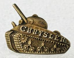 Wonderful WWII US Army M4 Sherman Tank Chrysler Product Lapel Pin in Gilt Silver